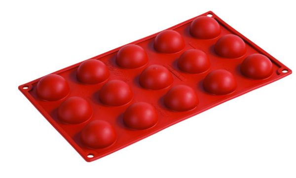 FORMAFLEX Stampo in silicone multiporzione 175 x 300 mm - 15 impronte semisfera Ø 50 x h 23 mm, vol. 33 ml