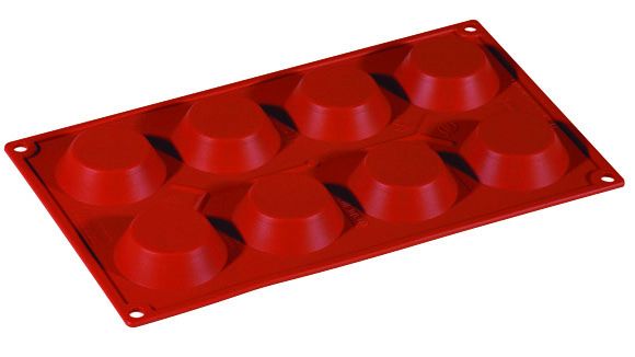 FORMAFLEX Stampo in silicone multiporzione 175 x 300 mm - 8 impronte tartelletta Ø 60 x h 17 mm, vol. 35 ml