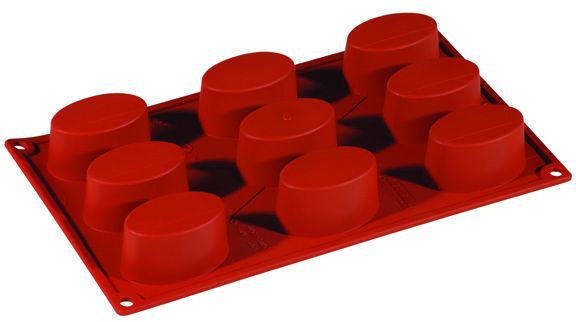 FORMAFLEX Stampo in silicone multiporzione 175 x 300 mm - 9 impronte ovale 65 x 41 x h 34 mm, vol. 52 ml
