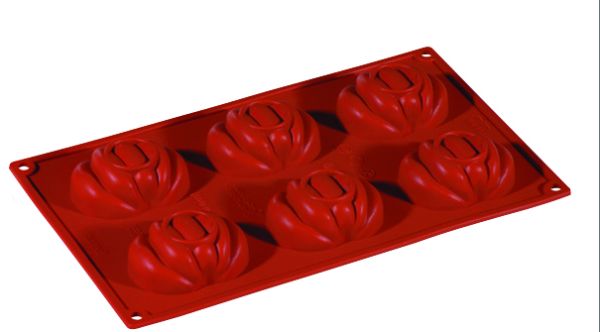 FORMAFLEX Stampo in silicone multiporzione 175 x 300 mm - 6 impronte zucche 72 x 61 x h 28 mm, vol. 60 ml