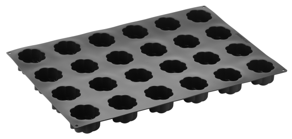 Stampo Pavoflex in silicone intreccio 600 x 400 mm - 24 impronte Ø 70 x h 40 mm - vol.130 ml