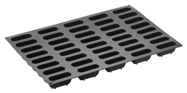Stampo Pavoflex in silicone gianduiotto 600 x 400 mm - 40 impronte 90 x 30 x h 53 mm - vol.83 ml