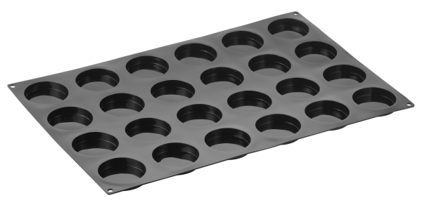 Stampo Pavoflex in silicone 600 x 400 mm - 24 impronte Ø 74 x h 15 mm - vol.65 ml