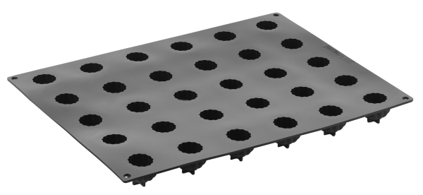 Stampo Pavoflex 3D in silicone DELICE 400 x 300 mm - 30 impronte Ø 36 x h 29 mm - vol.18 ml + pack