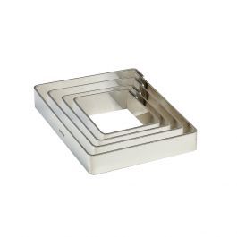 Fascia inox quadrata 140 x 140 x h 20 mm - 2/4 porzioni