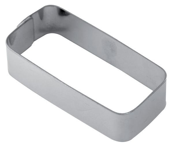 Fascia inox liscia monoporzione rettangolare 80 x 40 x h 20 mm