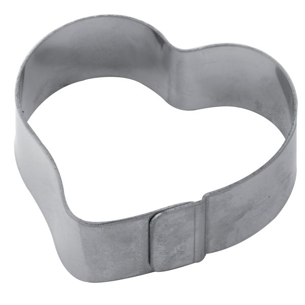 Fascia inox liscia monoporzione cuore 65 x 60 x h 20 mm