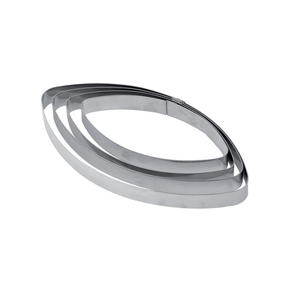 Fascia inox ellisse 180 x 90 x h 20 mm - 2/4 porzioni