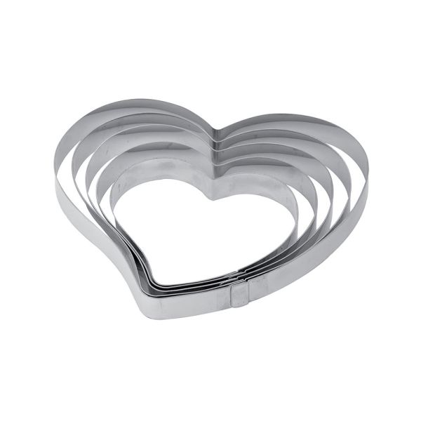 Fascia inox a forma di cuore 150 x 140 x h 20 mm - 4/6 porzioni