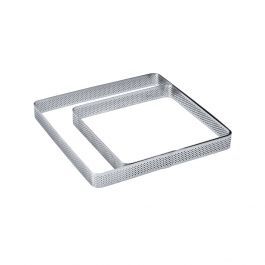 Fascia inox microforata quadrata angoli arrotondati 150 x 150 x h 20 mm - 2/4 porzioni