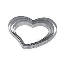Fascia inox microforata a forma di cuore 205 x 190 x h 20 mm - 6/8 porzioni