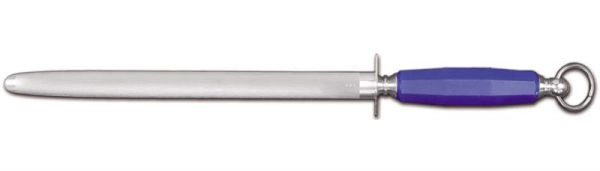 Acciaino cromizzato ovale, grana fine cm 30 manico blu linea Supra di Ambrogio Sanelli