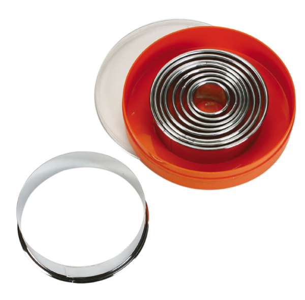 Set 9 tagliapasta tondo anello in acciaio