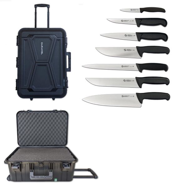 Valigetta CARAVEL TROLLEY completa di 5 coltelli Supra di Ambrogio Sanelli