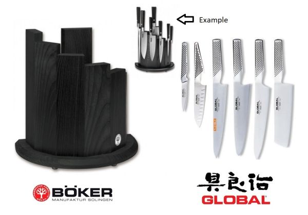 Ceppo Elegance completo di coltelli Global