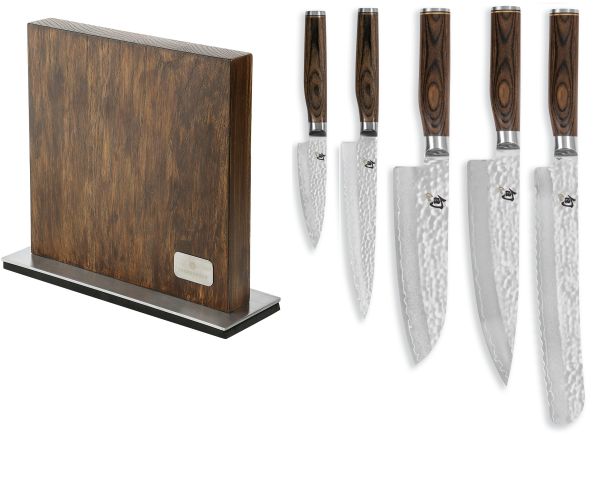 Ceppo magnetico completo di 5 Coltelli damasco Serie Shun Premier Tim Mälzer di Kai