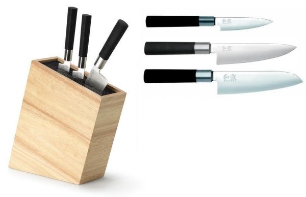 ceppo 3 coltelli Kai Wasabi Black