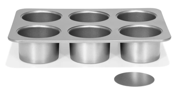 Teglia per cheesecake 6 cavità Silver Top con fondi removibili 