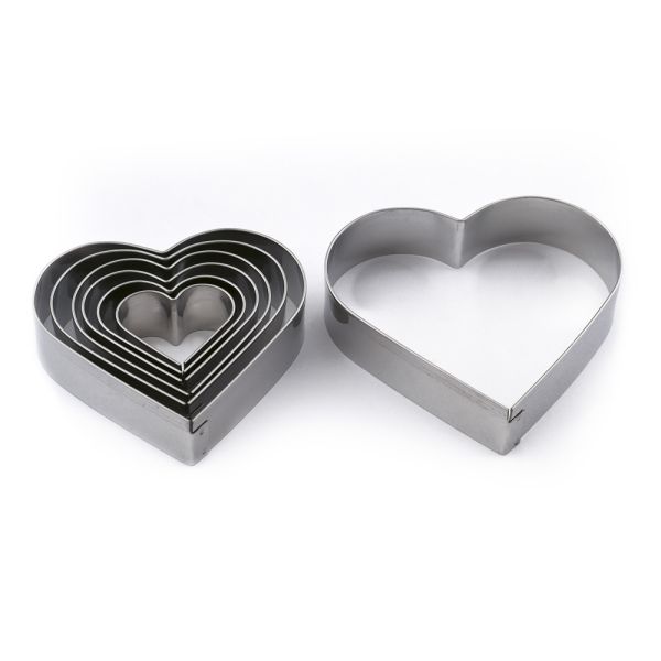 Set di tagliapasta a cuore - 7 pezzi di Martellato Professional