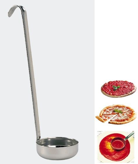 Mestolo in inox fondo piatto per pizza