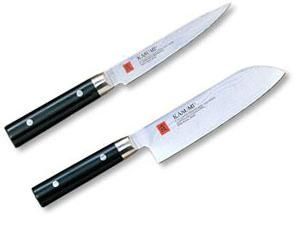 Set Orientale: 2 coltelli in damasco per lavorazione verdure di Kasumi 
