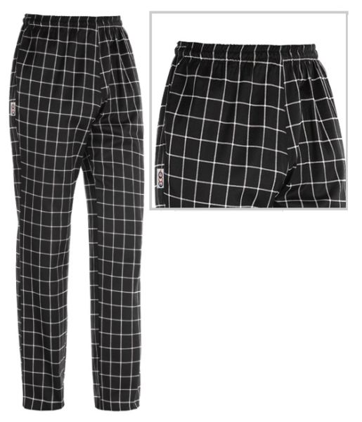 Pantalone da chef in tessuto SQUARE, Unisex, regolabile con coulisse.