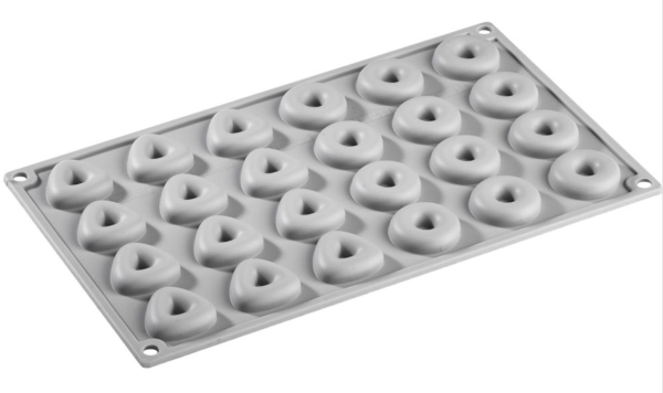 Stampo in silicone TriaRound 24 impronte tondo e triangolo Savarin di Pavoni Professional