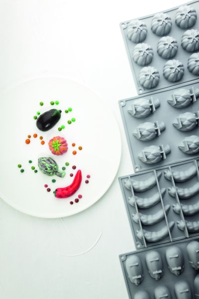 4 Vegetali Linea Gourmand - Stampi in silicone Franco Aliberti e Pavoni Professional 