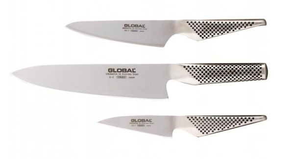 Set 3 coltelli Cucina di Global: Coltello Chef, Cucina e Spelucchino