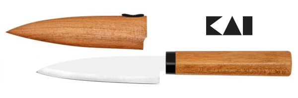 Coltello da cucina e frutta con fodero in legno di Kai
