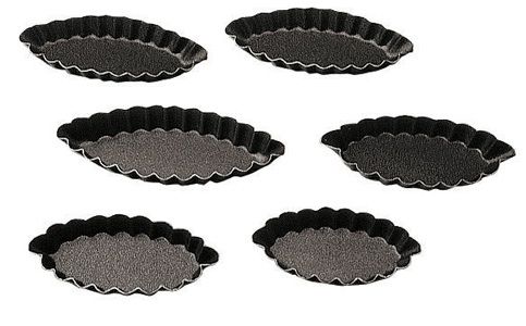 Stampi a barchetta festonata antiaderente (confezione da 6 pezzi)
