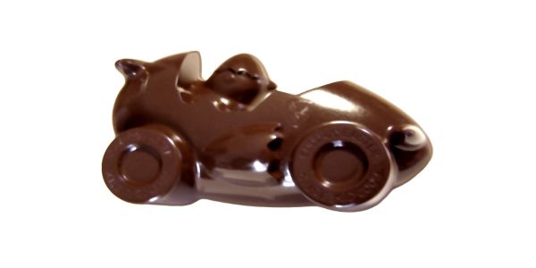 Stampo in policarbonato per cioccolato PULCINO IN AUTO a forma di UOVO
