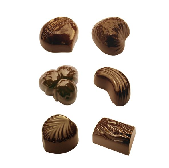 Stampo per cioccolatini in policarbonato 6 Praline Natura