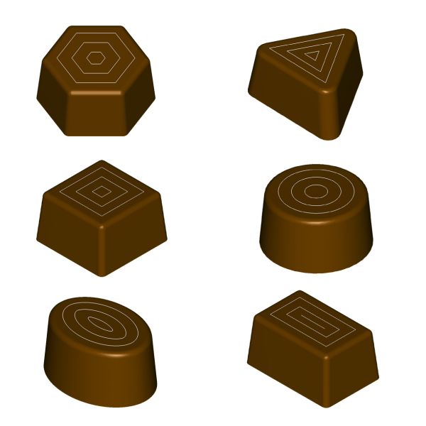 Stampo in policarbonato per cioccolato Pralineria Misto Geometrico