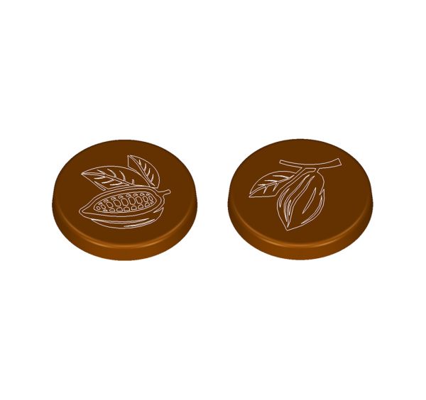 Stampo in policarbonato per cioccolato Moneta - Tondo con cabosse