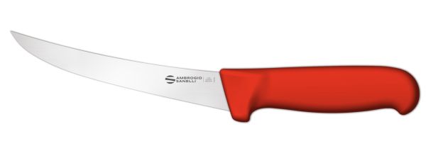 Coltello disosso curvo cm. 15 manico rosso Linea Supra di Sanelli Ambrogio