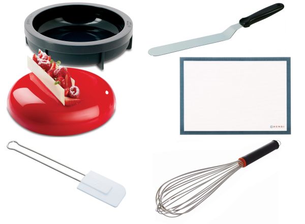 Set Pasticceria Torta Planet: stampo e tappetino in silicone - frusta - spatole 