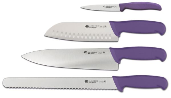 Set Allergie Alimentari: Set completo di 4 coltelli Supra Colore manico Viola di Ambrogio Sanelli