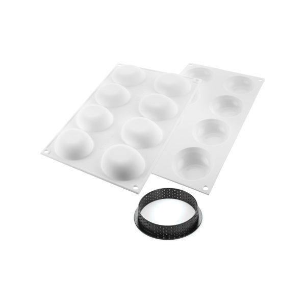 Stampi in silicone Kit Tarte Ring Palet Ø70 mm di Silikomart Professional.