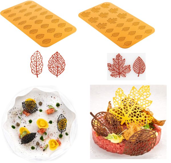 Autunno: Set di 2 stampi in silicone Linea Naturae di Silikomart Professional 