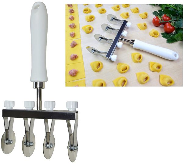 Tagliapasta con 4 lame lisce in acciaio inox regolabili