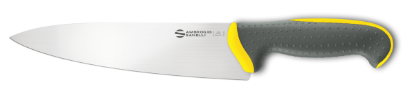 Coltello trinciante cuoco cm. 24 manico giallo Linea Tecna di Ambrogio Sanelli