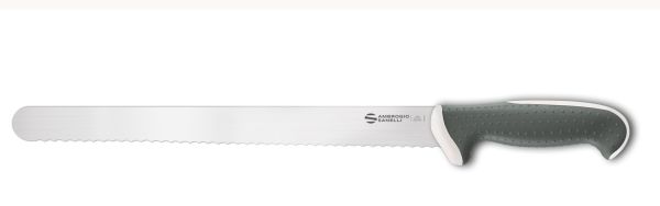 Coltello panettiere lama seghettata cm. 32 manico bianco Linea Tecna di Ambrogio Sanelli
