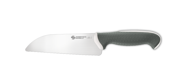 Coltello pizza lama seghettata cm. 16 manico bianco Linea Tecna di Ambrogio Sanelli