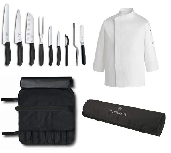 Valigetta Voyager: 5 Coltelli, 4 accessori e 1 giacca Chef Prestige