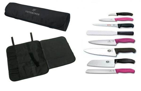 Valigetta completa di Coltelli Fibrox e Classic Fucsia di Victorinox 