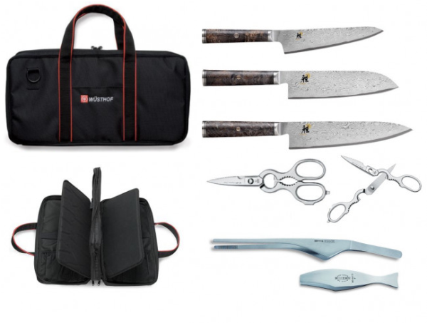 Valigetta Wüsthof completa di 3 Coltelli giapponesi Miyabi 5000MCD 67 + Accessori